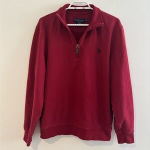 U.S. Polo Assn. Men's Wine Red Zip-Up Sweater
